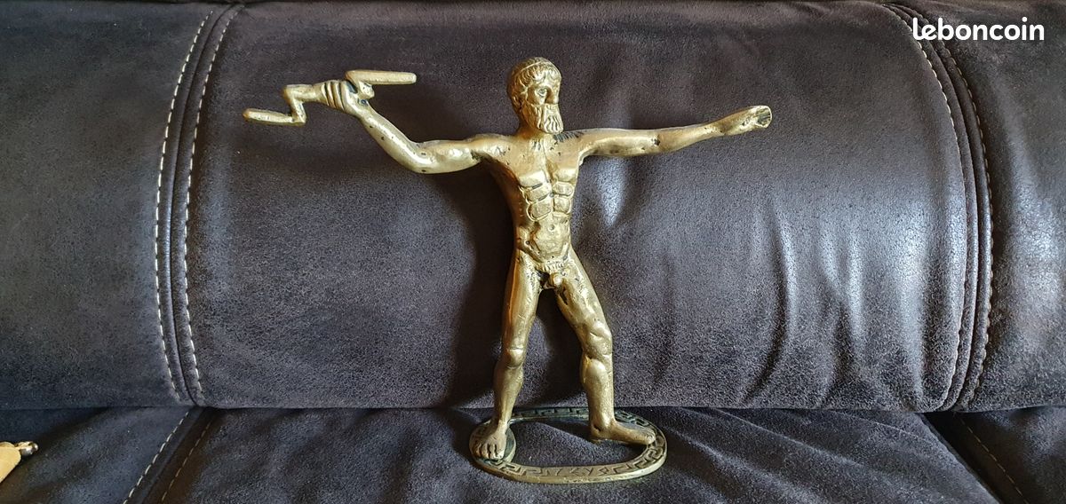 Buste de Zeus en laiton 19 cm