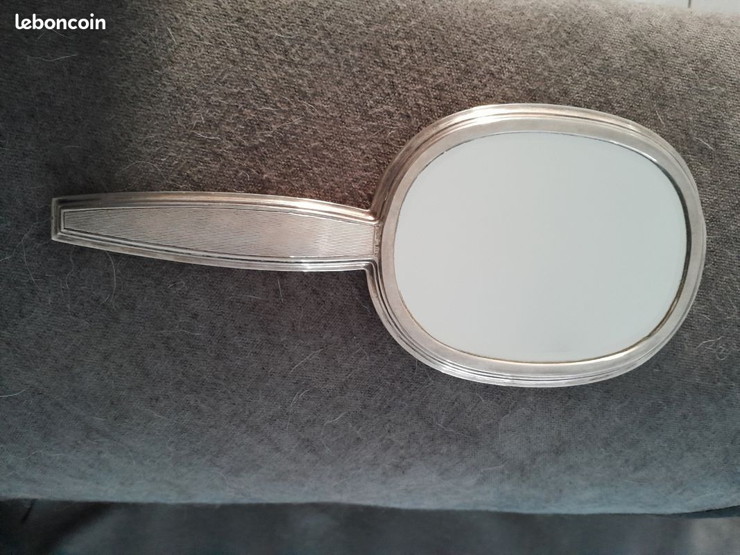 Miroir face à main STERLING argent massif