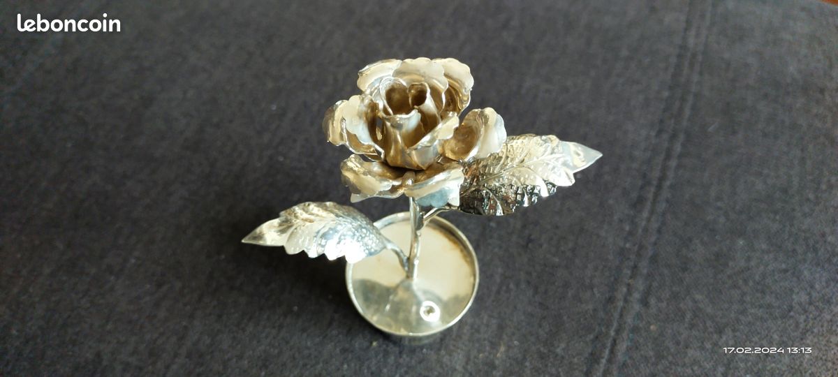Rose rosier en argent egypte 63g poinçons egyptienne