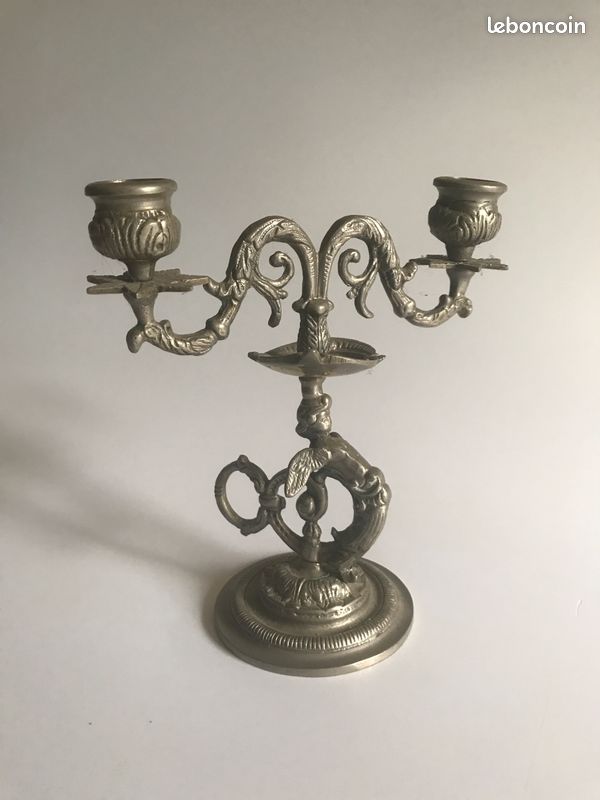 Bougeoir chandelier laiton