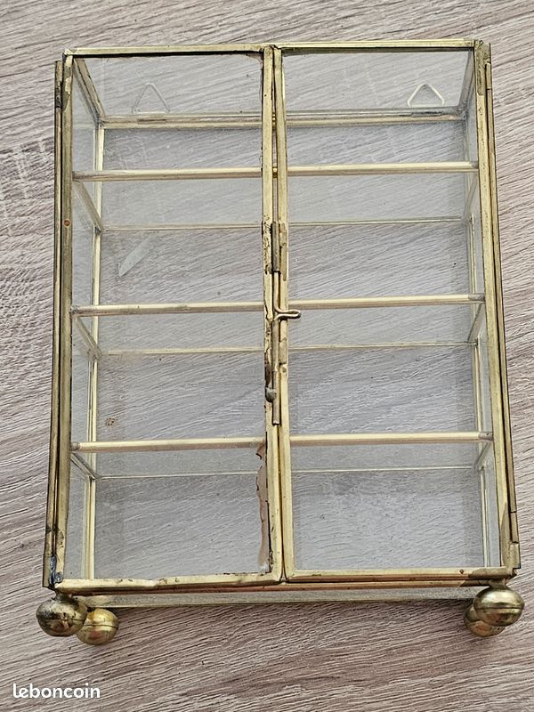 Petite vitrine ancienne 17cm en laiton