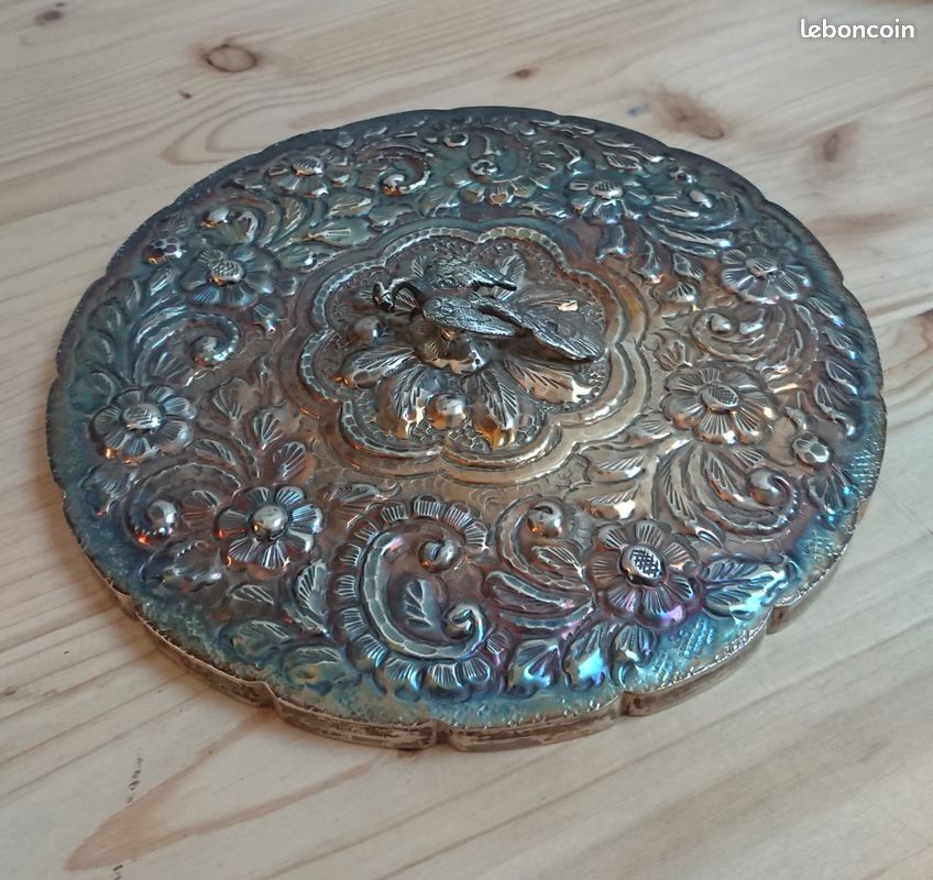 Très beau miroir Egyptien en argent massif