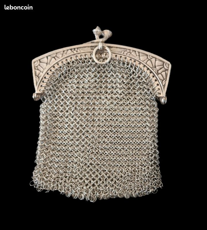 Magnifique porte monnaie Art déco époque 1920 1930 en argent massif collection
