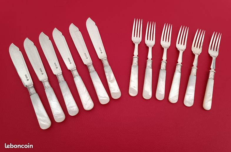 Couverts à poisson en argent sterling 925 datés 1909
