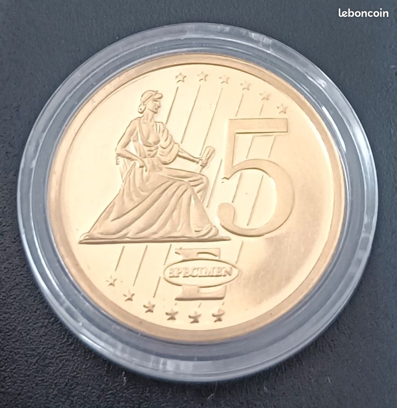 Pièce de 3g en Or 14k "Spécimen 5 Euros"