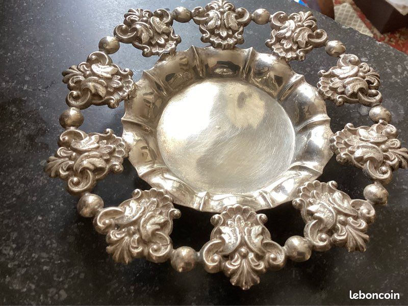 Vide poche corbeille argent massif
