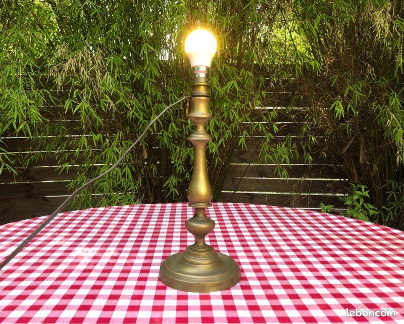 Ancien Bougeoir en Laiton transformé en Lampe