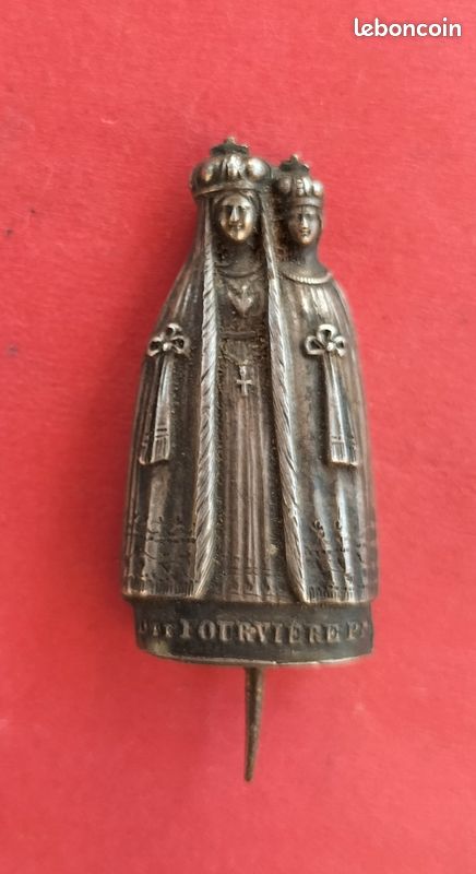 Ancienne petite statuette religieuse en argent notre dame de Fourvière