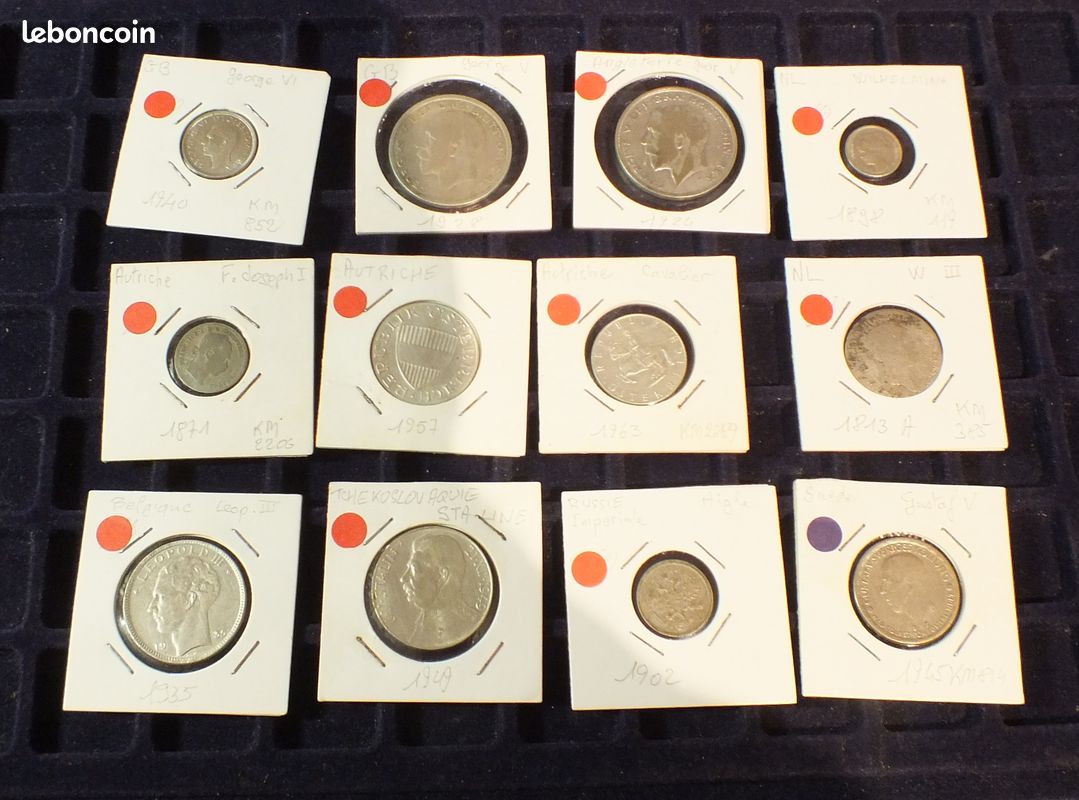 Lot de monnaies Argent Pt taux