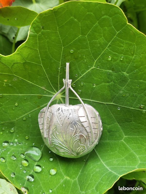 Pilulier argent massif pomme