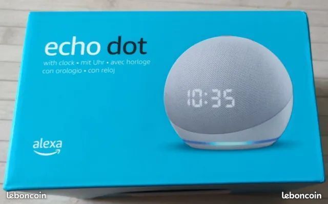Amazon Echo Dot 5 BLEU AVEC HORLOGE (Alexa) Neuve sous blister
