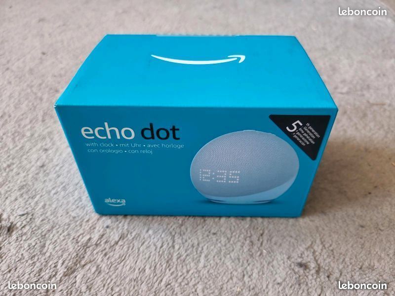 Amazon Echo Dot 5 BLANC AVEC HORLOGE (Alexa) Neuve sous blister