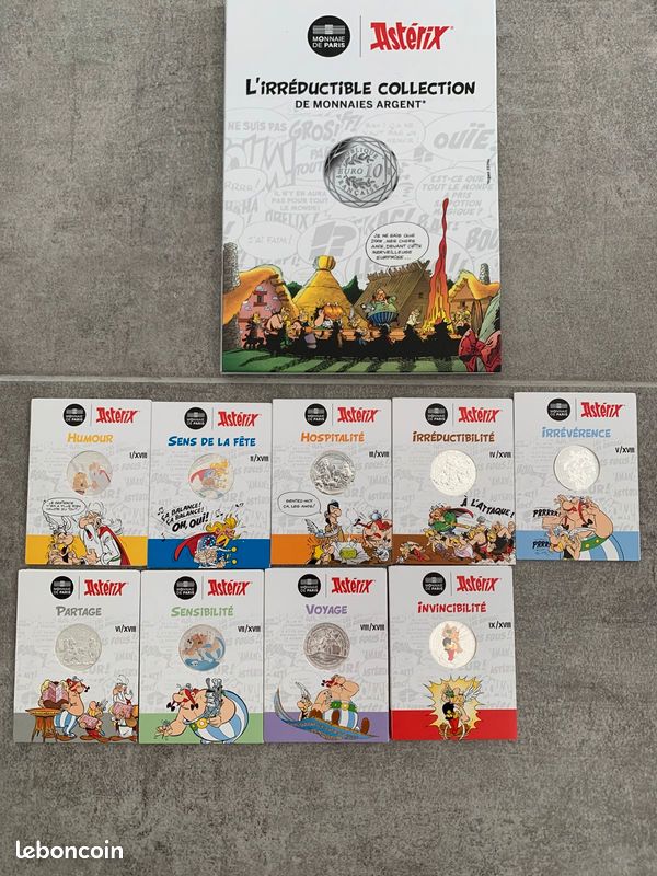 Série de 9 pièces de 10 - Astérix - Monnaie de Paris avec livre rangement