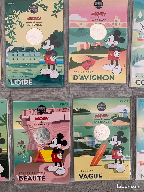 Série de 10 pièces de 10 - Mickey et la France - Monnaie de Paris