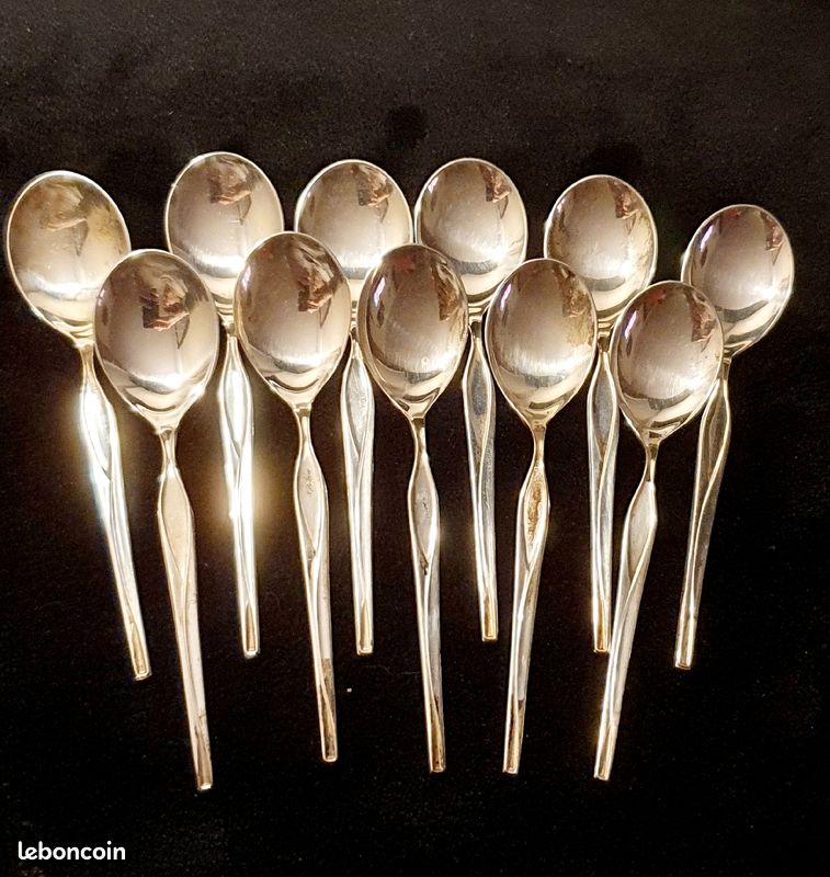 11 cuillères à moka argent massif espagnol