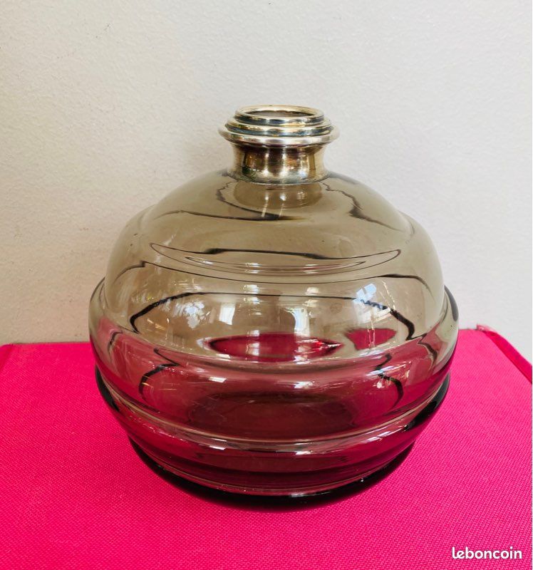 Bouteille époque Art Déco col en argent poinçon minerve